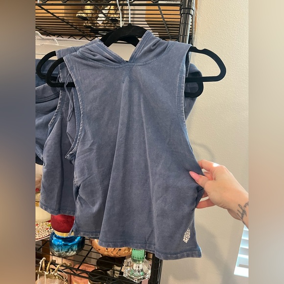 FREE PEOPLE Hot Shot Hooded Tank Set - Washed Blue, Various Sizes NWT - Picture 5 of 10